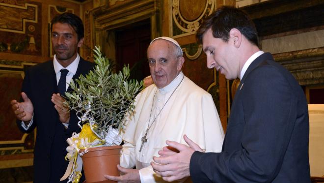 Pope Francis and Lionel Messi