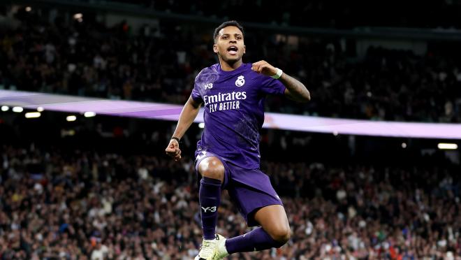 Rodrygo celebrates goal against Athletic Bilbao