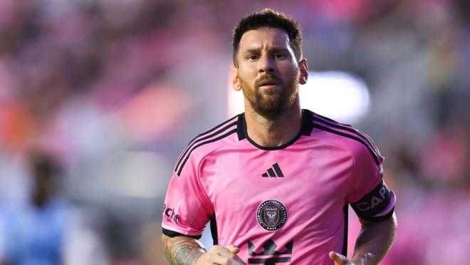 Lionel Messi looks on during Inter Miami's MLS match against Atlanta United