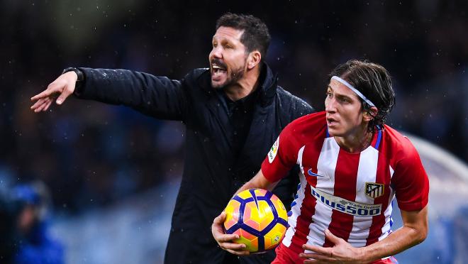 Filipe Luís and Diego Simeone