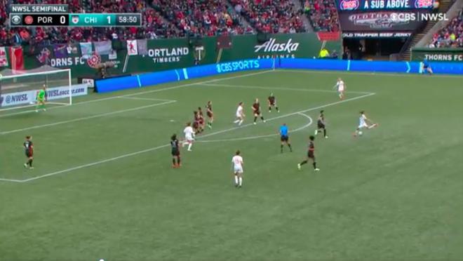 Sarah Woldmoe goal vs Portland