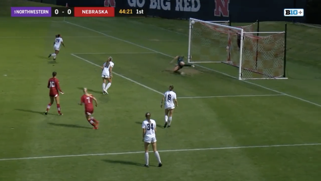Nebraska Women's Soccer forward Reagan Raabe scores outrageous chip