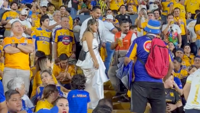 Newlyweds kick off honeymoon at Tigres vs Chivas