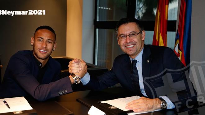 Neymar signs through 2021.