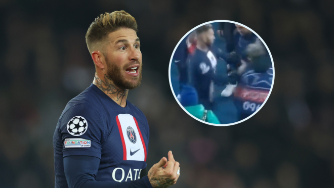 Sergio Ramos shoves photographer