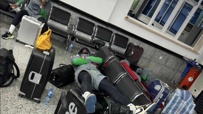 Nigeria players at airport