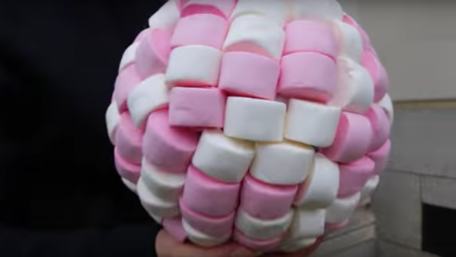 Marshmallow covered soccer ball 