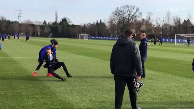 David Luiz Tackles Chelsea TV Lee Parker 