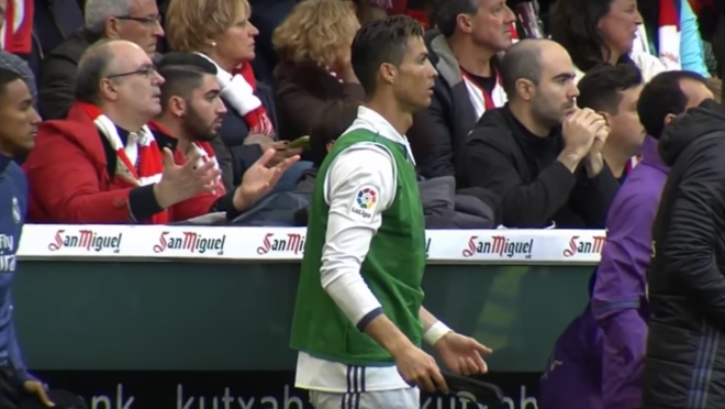 Cristiano Ronaldo reaction on the bench