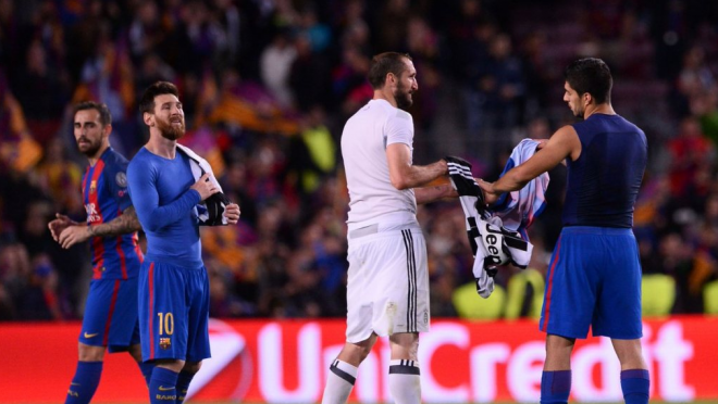 Bonucci and Cheillini fight over Messi Jersey