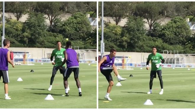 Paul Pogba, Ander Herrera and Joel Pereira Juggle A Tennis Ball