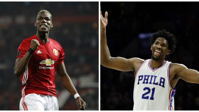 Paul Pogba Plays Basketball With Joel Embiid