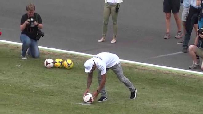 Lewis Hamilton Plays Soccer