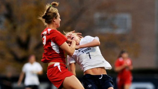 College soccer player punch, hair pull 