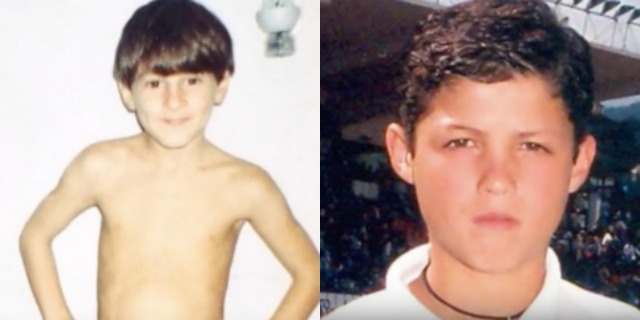 Lionel Messi and Cristiano Ronaldo age 10