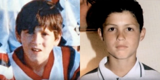 Lionel Messi and Cristiano Ronaldo age 12