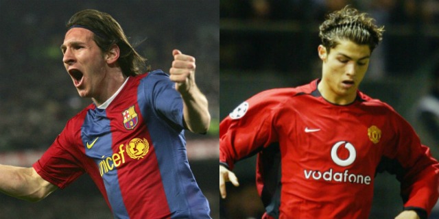 Lionel Messi and Cristiano Ronaldo age 19