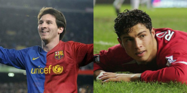 Lionel Messi and Cristiano Ronaldo age 20