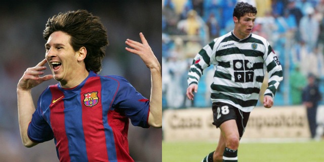 Lionel Messi and Cristiano Ronaldo age 17