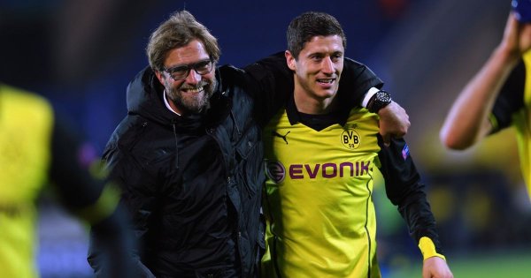 Robert Lewandowski and Jurgen Klopp at Dortmund