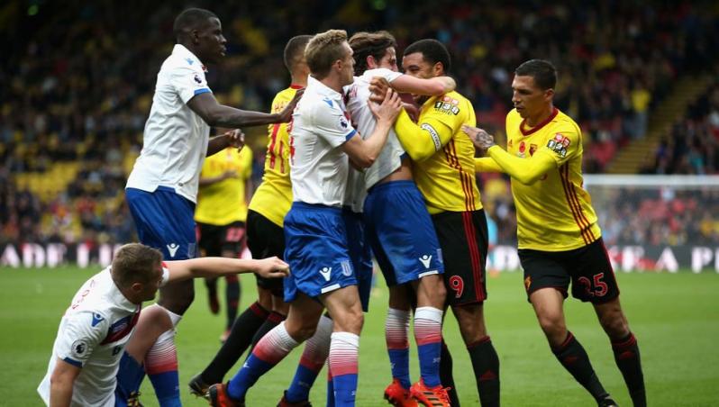 Troy Deeney Joe Allen fight