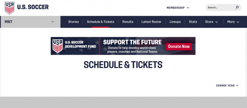 USMNT Schedule