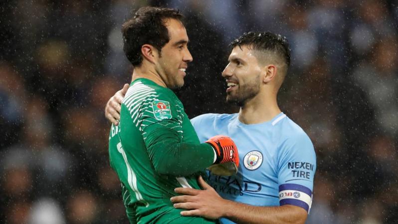 Claudio Bravo and Agüero