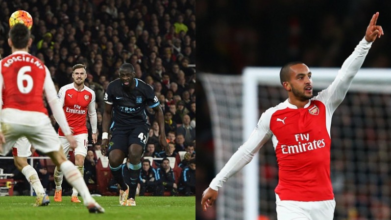 Toure strike and Walcott celebration