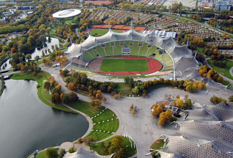 pictures of amazing stadiums, olympiastadion muenchen arial