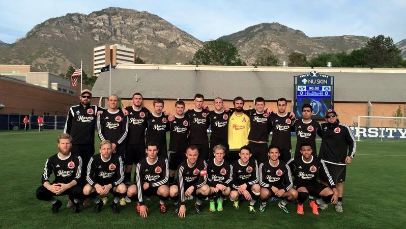 A team picture of Harpo's FC, including all players and managers.